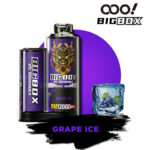 GRAPE ICE OOO! BIGBOSS DTL/DL Disposable Vape POD 12000 Puffs 25ml Free Base large clouds with adjustable airflow and rechargeable