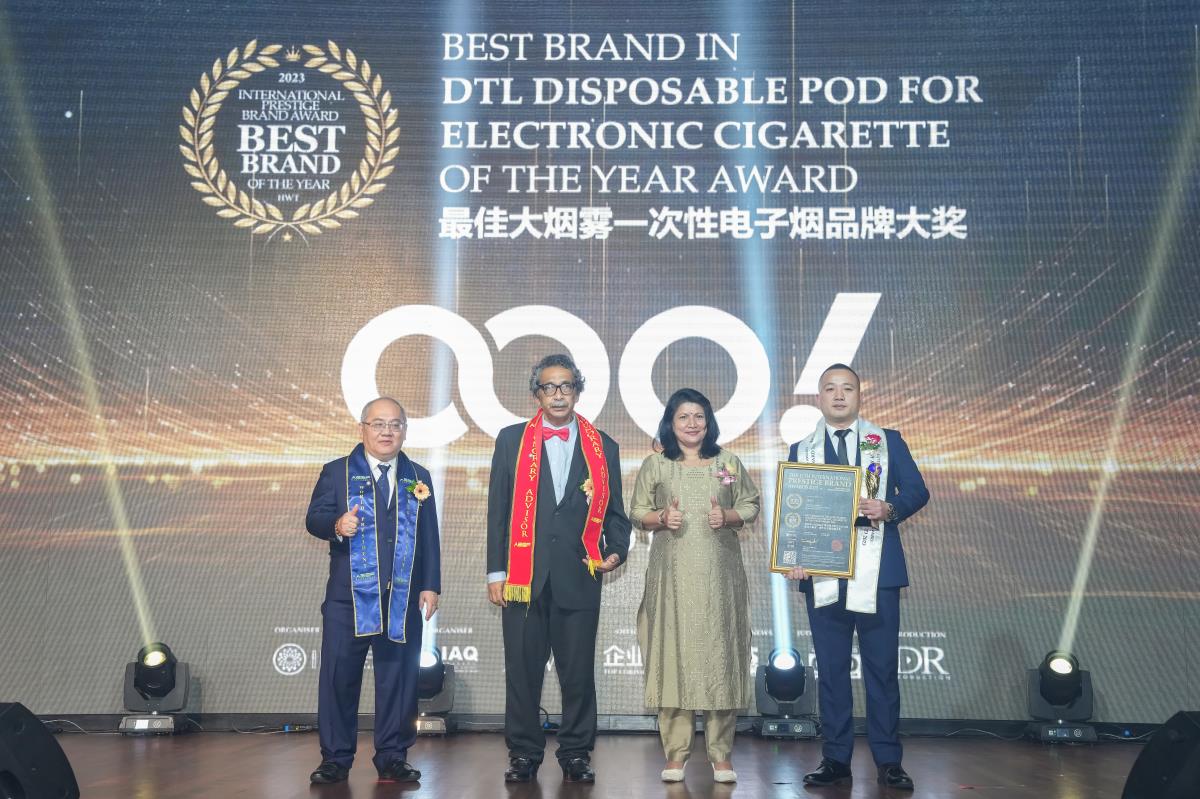 OOO! Won the Best Brand in DTL Disposable POD for Electronic Cigarette of the Year Award on the 11th International Prestige Brand Awards 2023