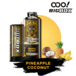 PINEAPPLE COCONUT OOO! BIGBOSS DTL/DL Disposable Vape POD 12000 Puffs 25ml Free Base large clouds with adjustable airflow and rechargeable battery